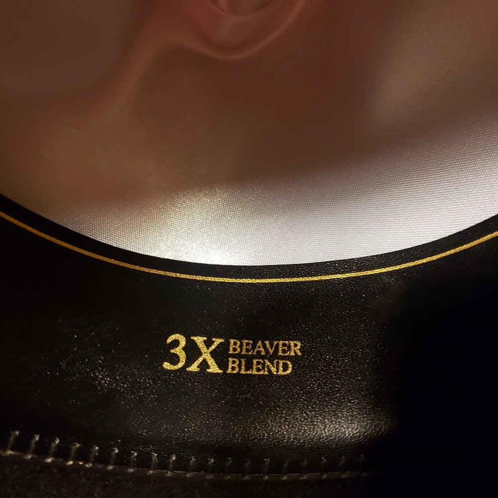 MHT Master Hatters Of Texas Western Cowboy Hat Black 3X Beaver Blend Size 6 7/8 - Picture 10 of 10